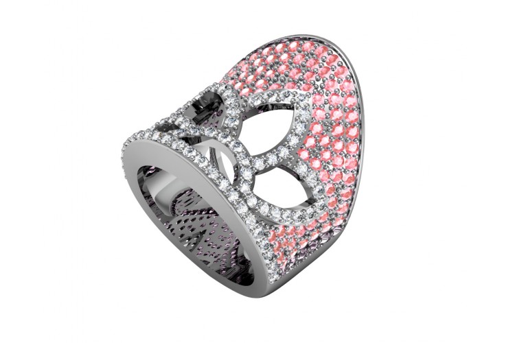 Pink Sapphires & Diamond Ring